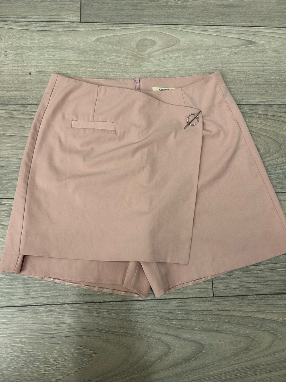 Women's Pink Wrap Skort with Decorative Pin